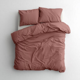 Where Saints Go Ltd Duvet Cover & Pillowcase Set - Terracotta Orange - Washed Cotton - Super King