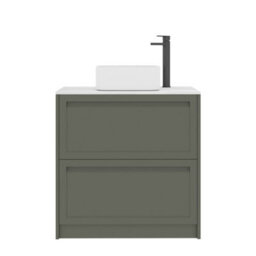Royal Bathrooms Royal Bathroom Elmore 800mm Matt Green Freestanding Countertop Bathroom Vanity Unit 2 Drawer With Elena Basin - thumbnail 7