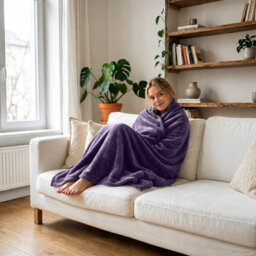 Moonlight Bedding Fleece Blanket Soft Throw Lightweight All Season Sofa, Bed & Travel Blanket Single (Purple, 130X150Cm) - thumbnail 2