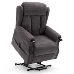 More4Homes Rise Recliner Chair With Dual Motor, Remote Control, Multi-Recline Positions And Pocket Storage In Charcoal Fabric