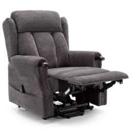 More4Homes Rise Recliner Chair With Dual Motor, Remote Control, Multi-Recline Positions And Pocket Storage In Charcoal Fabric - thumbnail 3