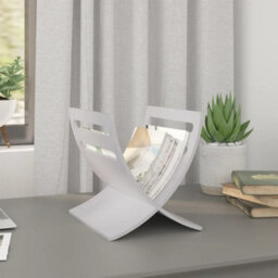 Walplus Wooden Magazine Rack Floor Standing White - thumbnail 1