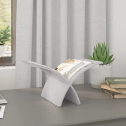 Walplus Wooden Magazine Rack Floor Standing White - thumbnail 3