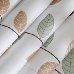 Neel Blue Leaves Design Polyester Shower Curtain, Water-Resistant Bathroom Curtain With 12 Hooks - 180X200Cm - thumbnail 6