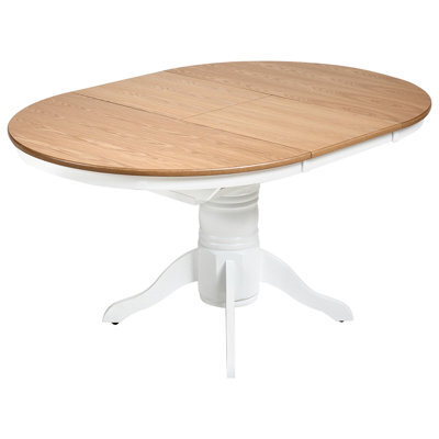 Beliani Extending Dining Table Akron Light Ash Wood 106/150 Cm 106 Cm Wood - image 1