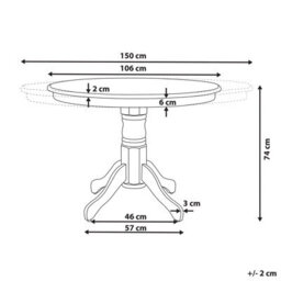 Beliani Extending Dining Table Akron Light Ash Wood 106/150 Cm 106 Cm Wood - thumbnail 3