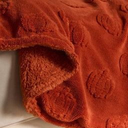 OHS Tufted Pumpkin Fleece Throw Ultra Soft Blanket - 130 X 160Cm - thumbnail 2