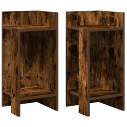 Berkfield Side Tables 2 Pcs With Shelf Smoked Oak 25.5X27X60 Cm - thumbnail 2
