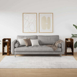 Berkfield Side Tables 2 Pcs With Shelf Smoked Oak 25.5X27X60 Cm - thumbnail 3