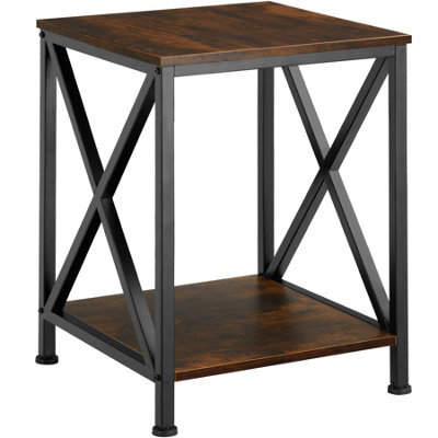 Tectake Bedside Table Carlton - Industrial Style, With 2 Shelves, 40.5 X 40.5 X 52.5 Cm - Industrial Wood Dark, Rustic - image 1