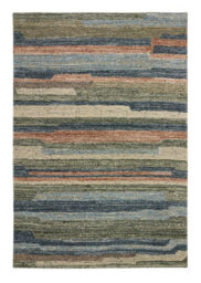 Modern Striped Easy To Clean Multicoloured Wool Rug For Living Room & Bedroom-200Cm X 285Cm - thumbnail 6