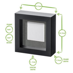 "Nicola Spring 4 X 4"" Photo Frame - White Mount 3D Photo Frame Picture Frame Box Portrait Display Case & Spacer (12.5 X 12.5Cm)" - thumbnail 4
