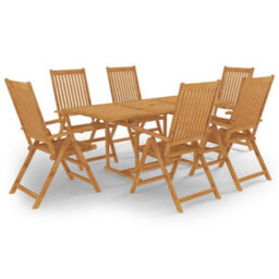 Berkfield 7 Piece Garden Dining Set Solid Teak Wood