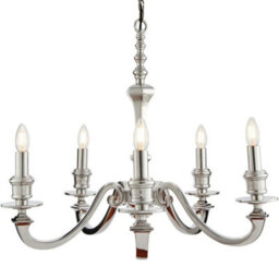 5 Light Chandelier Pendant Polished Aluminium Ceiling Hanging Candelabra Lamp - thumbnail 1