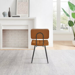 Furniturebox Uk Braxton 2X Tan Faux Leather Black Leg Dining Chair - thumbnail 5
