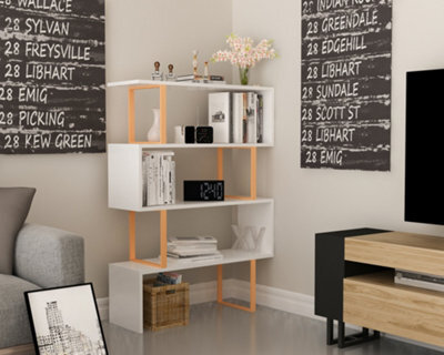 Decorotika Adriana Modern Bookcase Gold & White - image 1