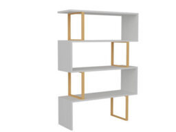 Decorotika Adriana Modern Bookcase Gold & White - thumbnail 2