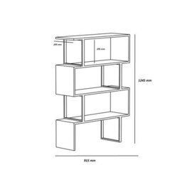 Decorotika Adriana Modern Bookcase Gold & White - thumbnail 3