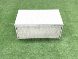 Fimous 7 Seater Rattan Garden Furniture Set 3 Seater Sofa 2 Chair Rectangular Coffee Table 2 Small Stools 2 Side Tables - thumbnail 4
