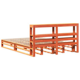 Berkfield Bed Frame Without Mattress Wax Brown 135X190 Cm Double Solid Wood Pine - thumbnail 8