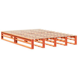 Berkfield Bed Frame Without Mattress Wax Brown 135X190 Cm Double Solid Wood Pine - thumbnail 5