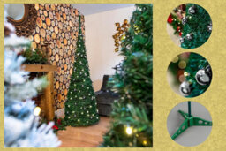 Shatchi 4Ft / 120Cm Pre-Lit Pop Up Christmas Tree With Leds And Silver Baubles - thumbnail 7