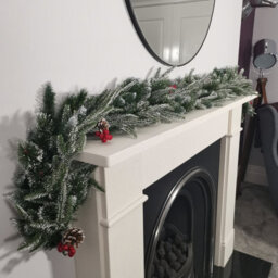 Samuel Alexander 1.8M (6Ft) New Jersey Christmas Garland With Red Berries Pinecones & Snow Tipped Pvc Branches - thumbnail 3