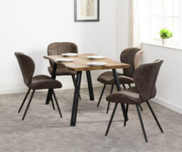 Seconique Quebec Dining Chairs X 4 In Brown Faux Leather Finish - thumbnail 8