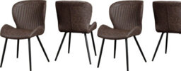 Seconique Quebec Dining Chairs X 4 In Brown Faux Leather Finish - thumbnail 9