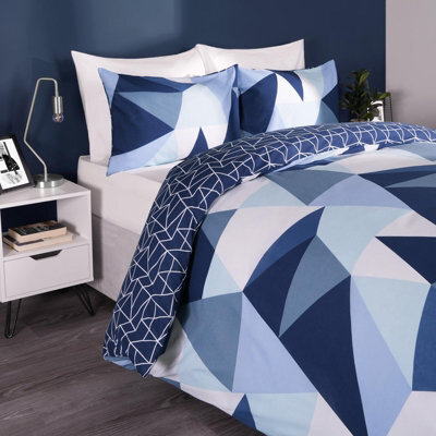OHS Geometric Shapes Duvet Cover With Pillowcase Set Bedding Quilt - image 1