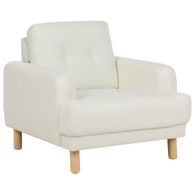 Beliani Armchair Tuve Fabric Off-White - image 1