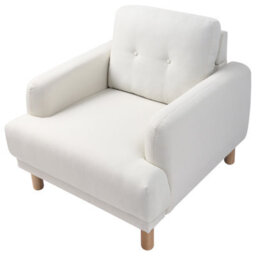 Beliani Armchair Tuve Fabric Off-White - thumbnail 7