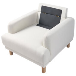 Beliani Armchair Tuve Fabric Off-White - thumbnail 8