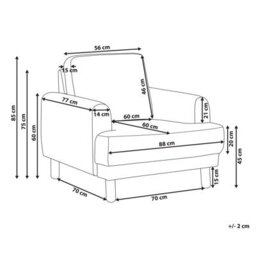 Beliani Armchair Tuve Fabric Off-White - thumbnail 3