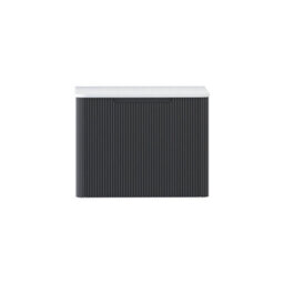 Royal Bathrooms Avenza 600mm Matt Obsidian Black Wall Hung Bathroom Vanity Unit 1 Drawer Plain White Undrilled Worktop& No Basin - thumbnail 6