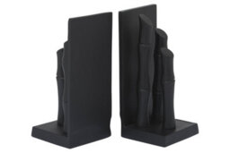Premier Housewares Hiba Set Of Two Black Finish Bamboo Effect Bookends - thumbnail 5