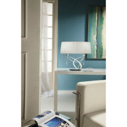 Luminosa Lighting Luminosa Lucca Wall Lamp Switched 2 Light E27, Polished Chrome With White Shade & Clear Crystal - thumbnail 4