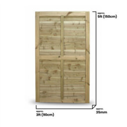Premier Garden Supplies Garden Gate Waney Larch Lap H.5Ft X W.3Ft Fully Framed Wooden Pressure Treated Pedestrian Affordable Timber Garden Door - thumbnail 3