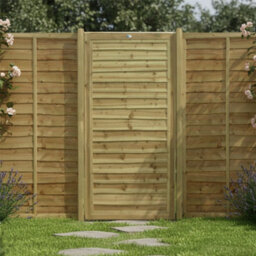 Premier Garden Supplies Garden Gate Waney Larch Lap H.5Ft X W.3Ft Fully Framed Wooden Pressure Treated Pedestrian Affordable Timber Garden Door - thumbnail 1