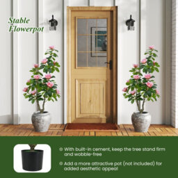 Costway 100 Cm Artificial Magnolia Tree Faux Flower Plant In Nursery Pot - thumbnail 9
