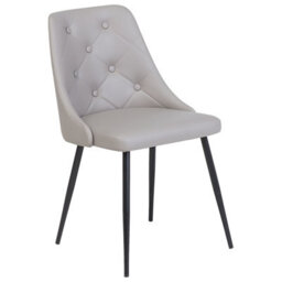Beliani Set Of 2 Dining Chairs Valerie Faux Leather Light Grey - thumbnail 4