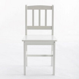 Classic Solid Wooden Dining Table And 2 Chairs Set Kitchen Home 2+1 White - thumbnail 4