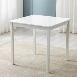 Classic Solid Wooden Dining Table And 2 Chairs Set Kitchen Home 2+1 White - thumbnail 3