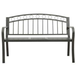 Berkfield Garden Bench With Table Grey 120 Cm Steel - thumbnail 3