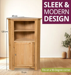 Hallowood Furniture Waverly Oak Medium Corner Display Unit - thumbnail 3