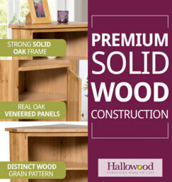 Hallowood Furniture Waverly Oak Medium Corner Display Unit - thumbnail 4
