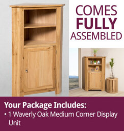 Hallowood Furniture Waverly Oak Medium Corner Display Unit - thumbnail 7