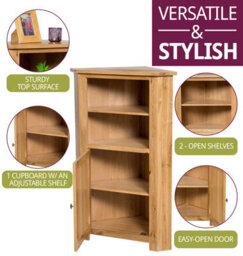 Hallowood Furniture Waverly Oak Medium Corner Display Unit - thumbnail 5