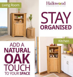 Hallowood Furniture Waverly Oak Medium Corner Display Unit - thumbnail 6