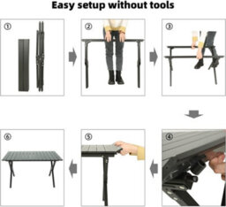 120 X 60 Portable Outdoor Folding Picnic Table With Carry Bag, Sturdy And Weatherproof - thumbnail 4